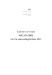 Statement of Intent - WRC Holdings Group, for the year ending 30 June 2022 preview