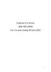 Statement of Intent - WRC Holdings, for the year ending 30 June 2021 preview