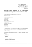 Public Minutes of the Environment Committee 16 September 2021 meeting preview