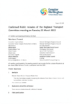 Confirmed Public minutes of the Regional Transport Committee meeting on Tuesday 22 March 2022 preview