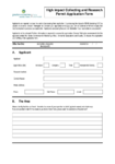 High Impact Collecting and Research  Permit Application Form preview