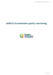Groundwater quality monitoring 2020/21 preview