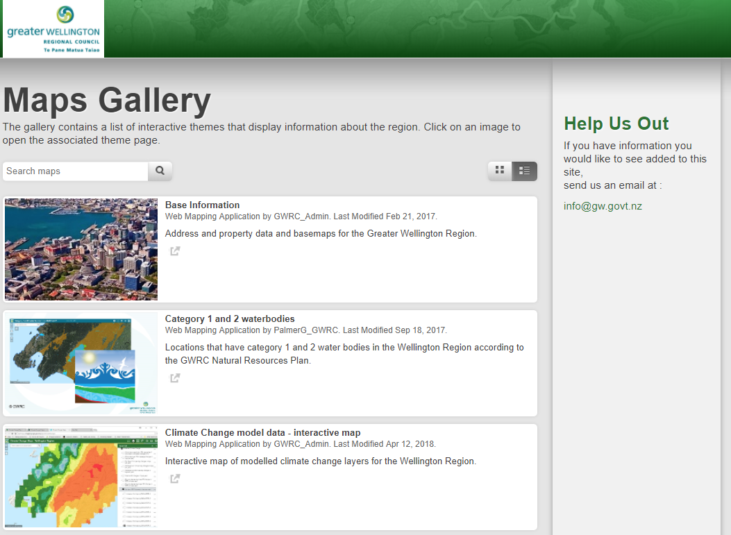 Home page of the Maps Gallery